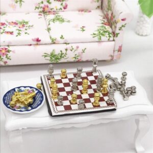 1:12 Mini House Toy Simulation Chess Model Scene Accessories, Chess