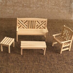 4 PCS / Set 1:12 Doll House Mini Furniture Model Outdoor Garden Chair Stool, Outdoor Garden Chai