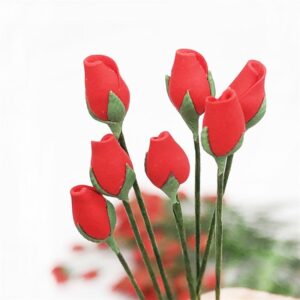 10 PCS 1:12 Mini House Toy Simulation Rose Bone for Garden Living Room, Rose Bone