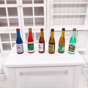 18 PCS / 3 Pack  1:12 Mini Dollhouse Pocket Simulation Fruit Wine Drink Bottle Ornaments Model