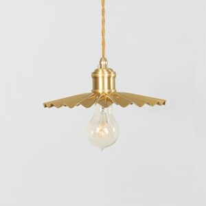 Vintage Nostalgic Brass Pleated Chandelier, with 5W White Light LED Pure Copper Single Head, with 5W Warm White Light LED Pure Copper Single Head, with 5W Three-Color Light LED Pure Copper Single Head, without Light Source Pure Copper Single Head