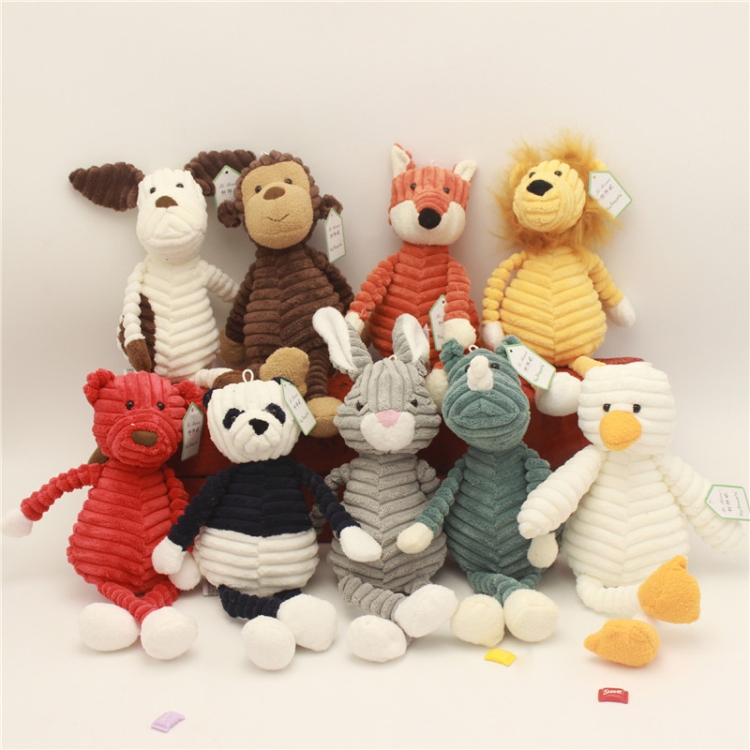 Striped Animal Plush Toy Doll Creative Animal Doll, Monkey 15cm, Fox 15cm, Panda 15cm, Elephant 15cm, Dog 15cm, Pig 15cm, Lion 15cm, Gray Rabbit 15cm, Pink Rabbit 15cm, Rhinoceros 15cm, Duck 15cm, Bear 15cm, Monkey 33cm, Fox 33cm, Panda 33cm... - Image 3