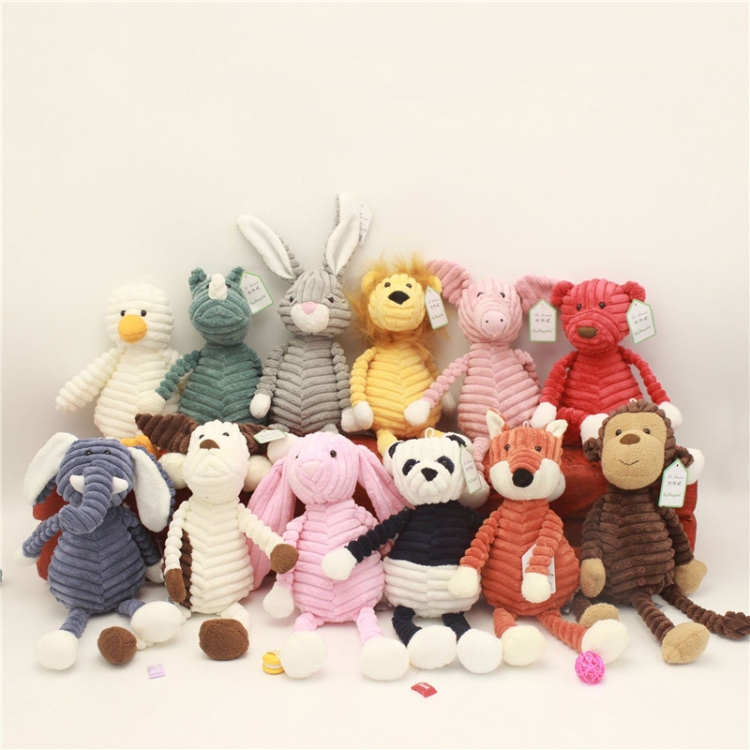 Striped Animal Plush Toy Doll Creative Animal Doll, Monkey 15cm, Fox 15cm, Panda 15cm, Elephant 15cm, Dog 15cm, Pig 15cm, Lion 15cm, Gray Rabbit 15cm, Pink Rabbit 15cm, Rhinoceros 15cm, Duck 15cm, Bear 15cm, Monkey 33cm, Fox 33cm, Panda 33cm... - Image 5