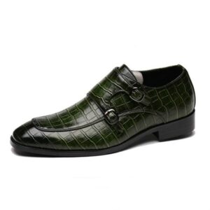 Crocodile Pattern Business Flat Bottom Leather Formal Shoes, 39, 40, 41, 42, 43, 44, 45, 48