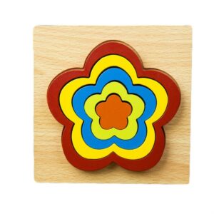 DIY Creative 3D Wooden Puzzle Geometry Shape Puzzle Children Educational Toys, Flower, Square, Oval, Polygon, Quadrilateral, Gear Shape, Round, Hexagon, Triangle, Pentagram