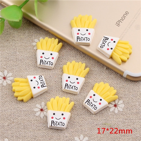 10 PCS French Fries Resin Children DIY Accessories, 10 PCS DIY French Fries