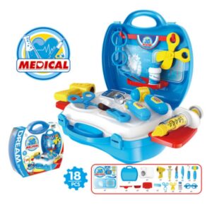 Children Simulation Kitchen Tableware Tool Set Cosmetics Pretend Play House Suitcase Toy, Medical, Kitchen, Supermaket, Tools, Makeup