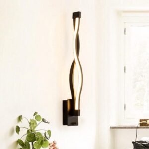 Simple Led Aisle Bedroom Bedside Wall Lamp, White, Black