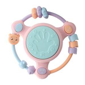 Baby Music Hand Drum Multi-function Early Education Puzzle Rattle Toy, Pink, Blue