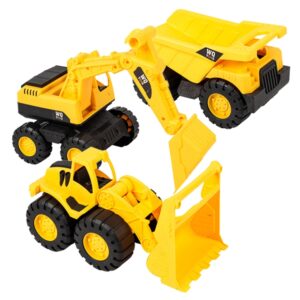 3 PSC / Set Children Simulation Drop-resistant Excavation Engineering Vehicle Toy Set, Random Style Delivery, M, L