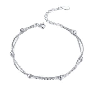 Sterling Silver S925 Women Bracelet Jewelry Platinum Plated Jewelry Silver Bracelet