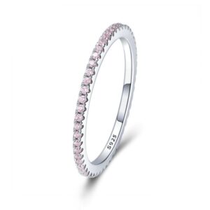 S925 Sterling Silver Ladies Fashion Ring Diamond Simple Ring, 5, 6, 7, 8, 9