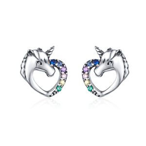Silver Stud Earrings Silver Earrings Colored Zircon Silver Stud Earrings