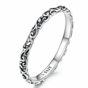 Vintage Pattern Sterling Silver Ring S925 Fashion Pattern Ring, 6 US Size, 7 US Size, 8 US Size, 9 US Size