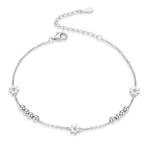S925 Sterling Silver Daisy Bracelet Plant Shape Bracelet