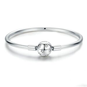 S925 Sterling Silver Star Bracelet DIY Beaded Bracelet, 17cm, 19cm