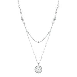 S925 Sterling Silver Platinum Plated Necklace Double Layer Small Star Light Silver Necklace