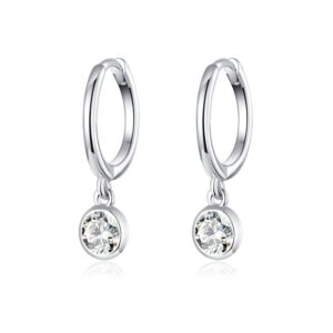 S925 Sterling Silver Platinum-plated Earrings Temperament Zircon Earrings