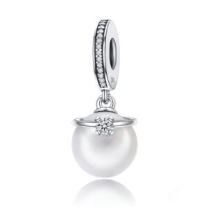 S925 Sterling Silver Elegant Pearl Charm DIY Bracelet Accessories