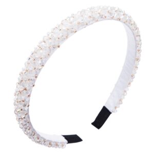 Handmade Fine-edged Fabric Headband Crystal Headband, White, Red, Black, Gray, Khaki