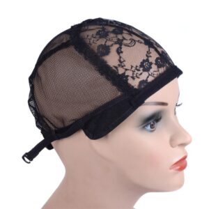 Elastic Hair Net Cap Lace Mesh Bottom Cover Wig Accessories, 56CM Black