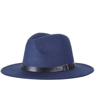 Men Fedoras Women Jazz Hat Black Woolen Blend Cap Outdoor Casual Hat
