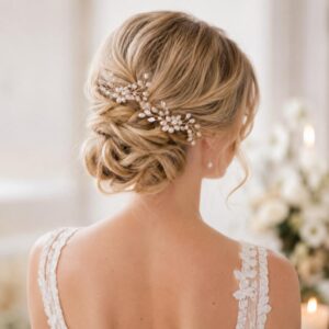 2PCS Festival Wedding Hair Accessories Bridal Hair Stick Floral Hairpin Beautiful Headdress Plait Hair Clip Vine Accessories