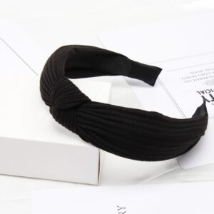 Soft Knotted Headband Hairband Lady Bow Hair Hoop Hair Accessories, Black, Pink, Wine red, Gray, Green, Navy Blue, Yellow, Khaki, Dark gray, Cyan