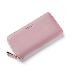 Women Long Clutch Wallet Large Capacity Wallets Female Purse Phone Pocket Card Holder, Pink, Gray, Blue, Green, Wine Red, Black