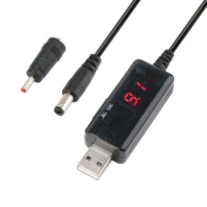 USB Boost Cable 5V Step Up to 9V 12V Adjustable Voltage Converter 1A Step-up Volt Transformer DC Power Regulator with Switch, 5V Step Up to 9V 12V