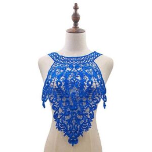Embroidered Lace Collar Flower Three-dimensional Hollow Fake Collar DIY Clothing Accessories, Blue, Black, Purple Pink, Light Brown, White