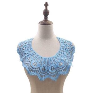 Milk Silk Lace Embroidered Collar Three-dimensional Hollow Fake Collar DIY Clothing Accessories, Size: 32 x 32cm, Red Wine, Sky Blue, Gray, Beige, Black, Rose Red, White