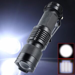 LED Outdoor Rechargeable Telescopic Zoom Mini Glare Flashlight, Single, Set