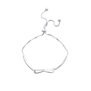 925 Sterling Silver Bracelet Bowknot Girls Stretch Bracelet