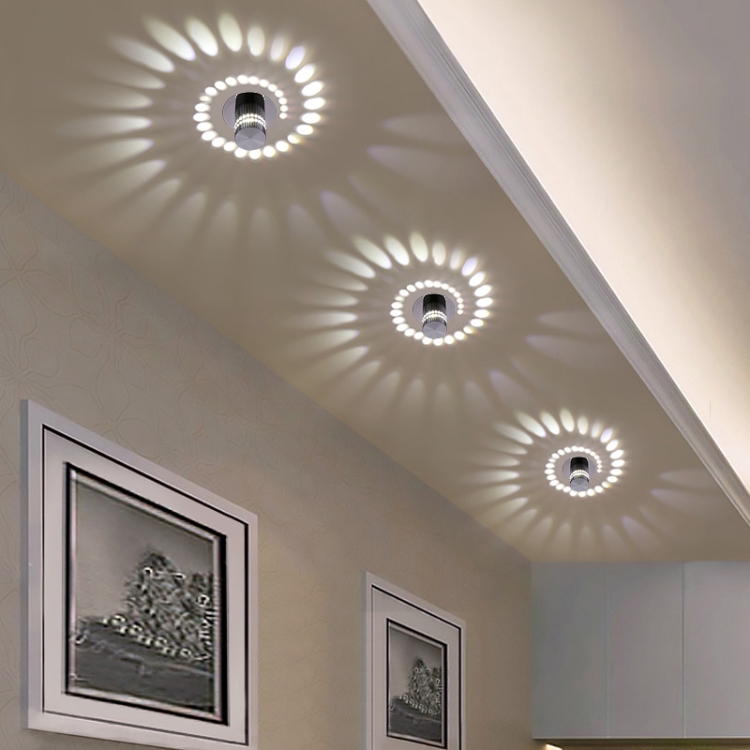 3W Modern Interior Creative Spiral Round Wall Lamp for Club, KTV, Corridor, Aisle, Background Wall Decoration Lamp, Recessed In, Wall Mounted - Image 2