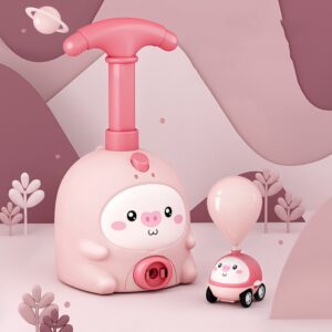 Children Educational Pneumatic Air Powered Car Balloon Scooter Toy, Pink Piggy (1 Car 6 Balloons), Pink Piggy (2 Cars 6 Balloons), Pink Piggy(1 Car 6 Balloons+Flying), Pink Piggy(2 Cars 6 Balloons+Flying), Blue Seal  (1 Car 6 Balloons)...