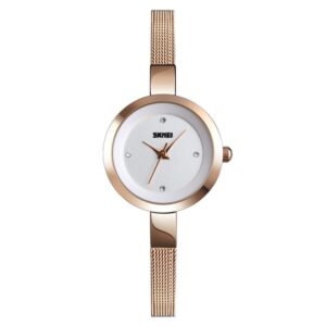 SKMEI 1390 Ladies Business Casual Watch Steel Band Lightweight Quartz Watch, Rose Gold, Golden, Silver