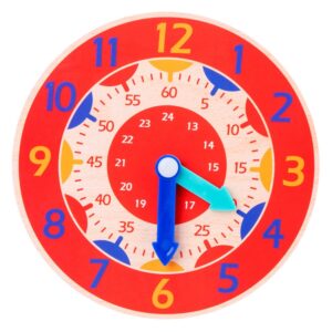 KBX-974 5 PCS Time Cognition Digital Clock Children Early Education Toy, Red, Rose Red, Sky Blue, Royal Blue, Green, Orange