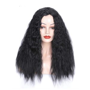 Matte Realistic Corn Perm Long Curly Hair Woolen Volume Wig Headgear, Black, Black Gradient Deep Purple, Black Gradient Dark Milky Gray, Black Gradient Milky Gray, Black Gradient Light Milky Gray, Black Gradient Sapphire Blue, Light Brown...