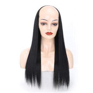 Wig Half Headgear Long Straight Hair U-Shaped Wig Headgear, 1.US-1B# Black, 2.US-1BT0906 #, 3. Black Gradient Sapphire Blue, 4.US-2# Natural Black, 5.US-4# Brown Black, 6.US-4H27#, 7.US-4M30# Linen, 8.US-4M33# Chestnut Color, 9.US-8#, 10.US-8H613#...
