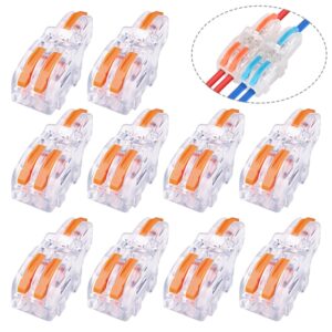 10 PCS Multi-Function Branch Wire Butt Copper Wire Quick Connection Terminal, F12 Orange Handle One in Two Out, F12 Blue Handle One in Two Out, F12 Yellow Handle One in Two Out, F13 Orange Handle One in Three Out, F13 Blue Handle One in Three Out...