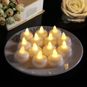 12 PCS  Waterproof Candles SPA Shower Water Decorative Candle Lights LED Floating Candles, Warm White Light, Cool White Light, Yellow Light