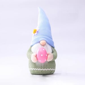 2 PCS Easter Pink Ears Plaid Bunny Dwarf Doll Elf Doll Ornaments Home Decoration Products, Faceless Men, Bunny