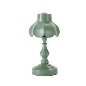 Retro Charging Table Lamp Bedroom Bed LED Eye Protection Light, LD05 Lotus Gray Green, LD05 Lotus Rose Red, LD05 Lotus Light Green, LD05 Lotus White, LD05 Lotus Pink, LD05 Lotus Light Blue, LD05 Lotus Yellow, LD05 Lotus Gray Blue...