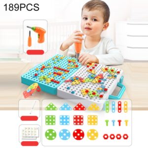 Children Screw-Tightening Electric Drill Toy Manual Assembly Toolbox, Style:, 2D Plane + Manual Drill (188 PCS), 2D Plane + Electric Drill (189 PCS), 3D + Manual Drill (275 PCS), 3D + Electric Drill (276 PCS), 3D + Electric Drill (316 PCS)...
