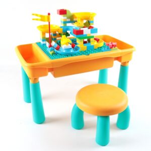 Multifunctional Building Table Learning Toy Puzzle Assembling Toy For Children, Style:, Table + Chair + 101 Blocks, Table + Chair + 83 Blocks, Table +76 Blocks, 76 Blocks, Small Table + 76 Blocks, 300 Small Blocks, 500 Small Blocks