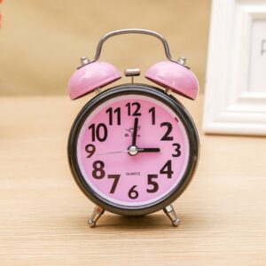 A32 Double Bell Alarm Clock Student Bedside Belt Alarm, Pink, Orange, Light Blue, Light Green