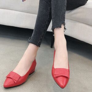 Spring And Summer Cowhide Shoes With Thick Heel Mid-Heel For Women, 34, 35, 36, 37, 38, 39, 40, 41