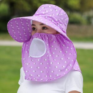 2 PCS Cherry Printing Isolation Cap Sunscreen Face-Covering Outdoor Travel Hat Cap, Half Cherry (Purple), Full Cherry (Blue), Full Cherry (Purple), Full Cherry (Apricot Pink), Full Cherry (Lotus Pink), Full Cherry (Rose Red), Full Cherry (Orange Pink)...