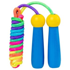2 PCS 2.4m Wooden Children Colorful Skipping Rope Outdoor Sports Students Exam Adjustable Skipping Rope, Navy Blue, Pink, PVC Rope Blue, PVC Rope Pink